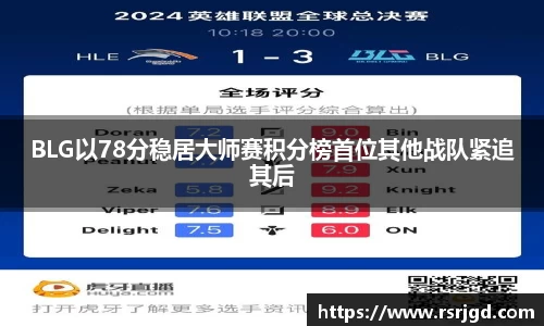 BLG以78分稳居大师赛积分榜首位其他战队紧追其后